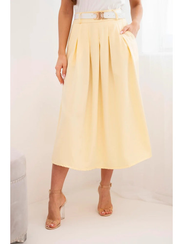 Дамска вискозна пола с колан Kesi Włoski