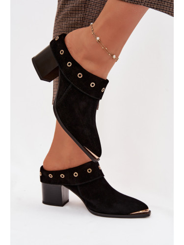 S. BARSKI Дамски боти до глезена от четкана кожа