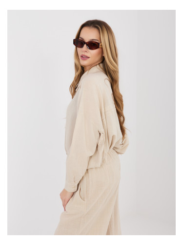 Бежова ленена лятна риза