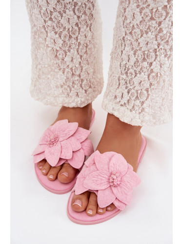 Дамски розови чехли Boto с цветя Elzoria