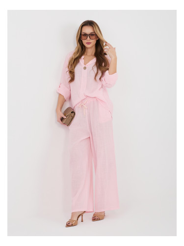 Светло розови летни панталони