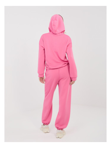 Анцуг с качулка RUE PARIS, тъмно розов