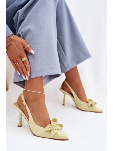 Дамски сандали на ток Boto с жълта панделка Jonera