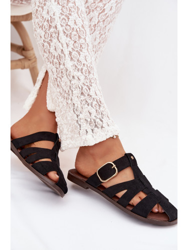 Дамски джапанки Boto с каишки и златна катарама