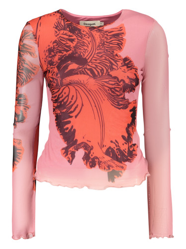Дамска розова тениска с дълъг ръкав DESIGUAL