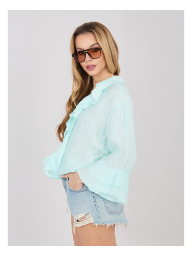 Ментова риза с волани