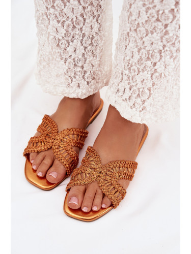 Дамски плоски оранжеви чехли Boto Fariella