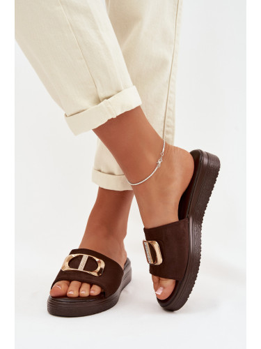 Дамски чехли Boto със златни детайли