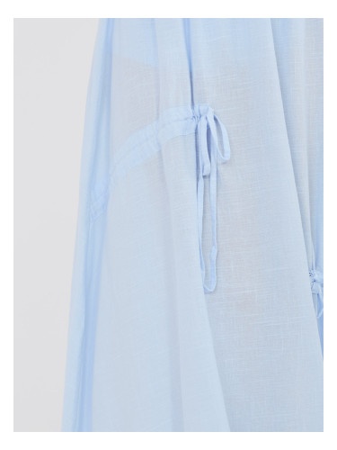 Лятна пола с А-силует - светлосиня