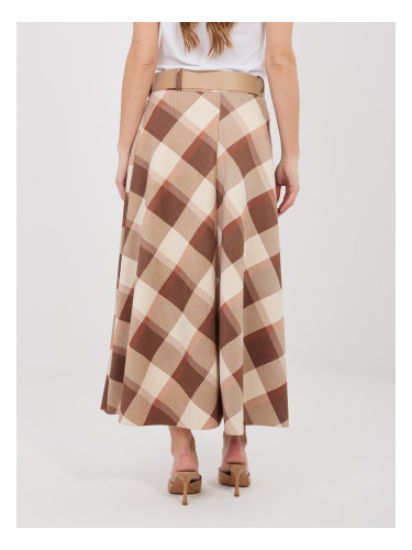 Кафява карирана макси пола