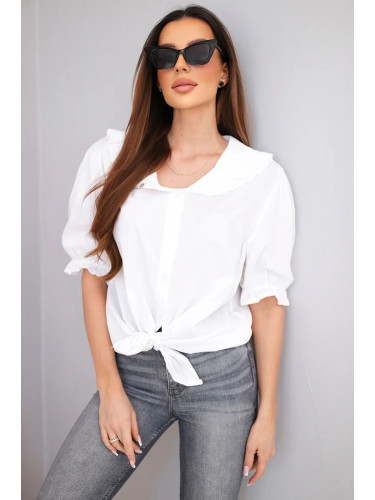 Дамска памучна блуза с волани