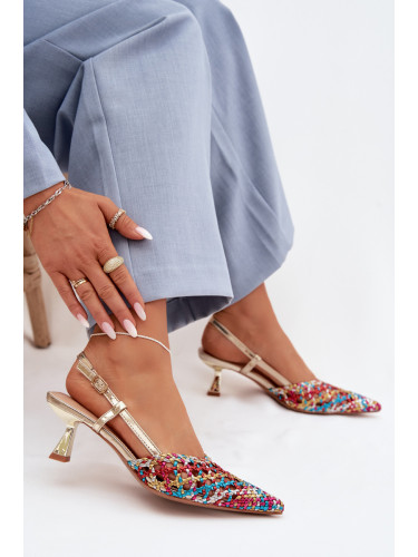 Дамски сандали на ток Selinae, многоцветни