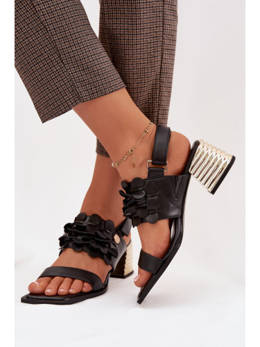 Кожени сандали с висок ток S. BARSKI