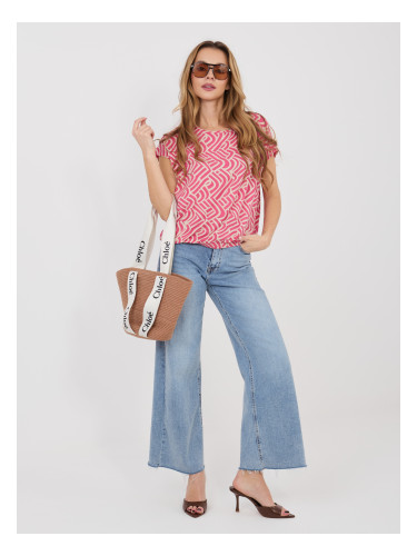 Коралова блуза с къс ръкав