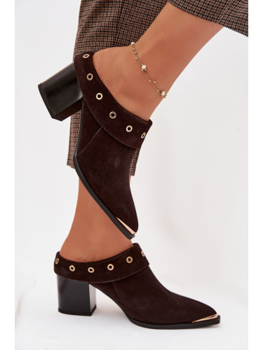 Велурени чехли на ток S. BARSKI