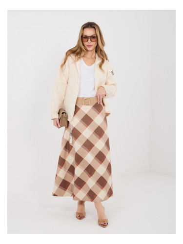 Светлобежово ватирано яке с качулка