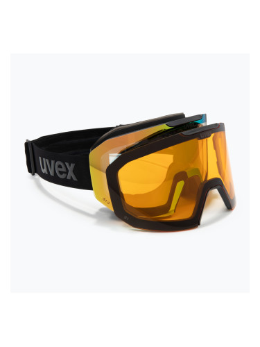 Скиорски очила UVEX Evidnt Attract V + калъф black matt/mirror green clear/yellow