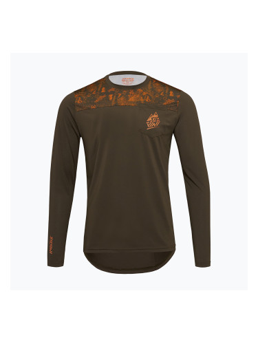 Мъжка блуза с дълъг ръкав за колоездене SILVINI Ello olive/orange