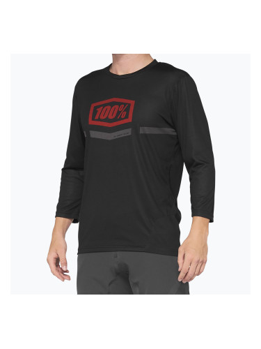 Мъжка колоездачна тениска 100% Airmatic 3/4 black/red