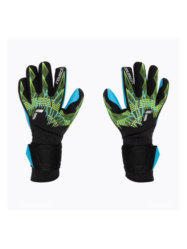 Вратарски ръкавици Reusch Pure Contact Aqua black/fluo lime/aqua