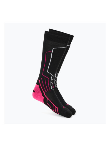 Дамски скиорски чорапи Mico Medium Weight Warm Control Ski nero/fucsia fluorescente