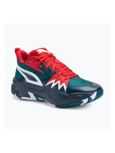 Мъжки баскетболни обувки PUMA Genetics club navy/ cold green/for all time red