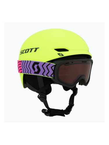 Детска скиорска каска SCOTT Keeper 2 + ски очила Witty neon yellow