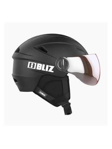Ски каска Bliz Strike Visor matte black/ orange silver mirror