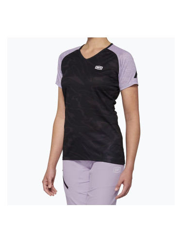 Дамска колоездачна тениска 100% Airmatic W black lavender
