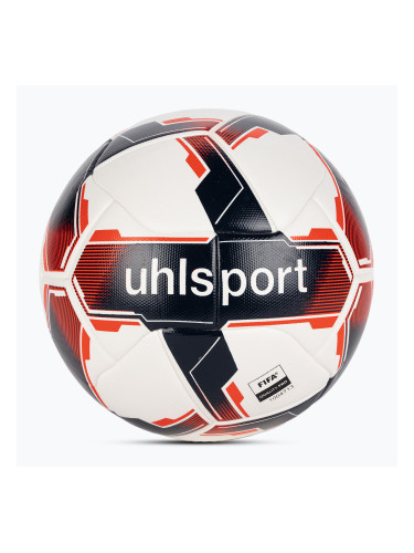 Футболна топка uhlsport Match Addglue white/navy/fluo red размер 5