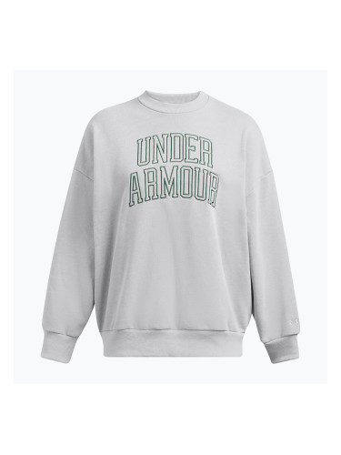 Дамски суитшърт Under Armour Icon Heavyweight Terry Oversized Crew mod gray/forest green