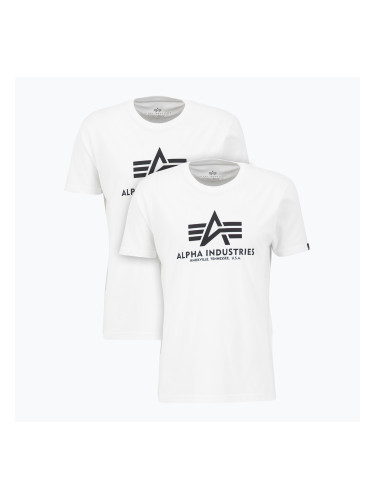 Мъжка тениска Alpha Industries Basic 2 бр. white