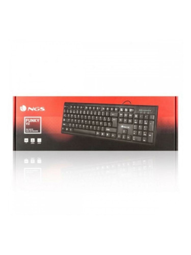 Клавиатура NGS NGS-KEYBOARD-0344 Черен Испанска Qwerty