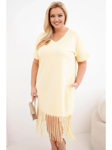 Дамска памучна рокля Kesi Włoski с V-образно деколте