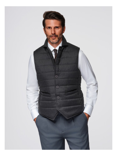 Мъжки бежов ватиран елек Ombre