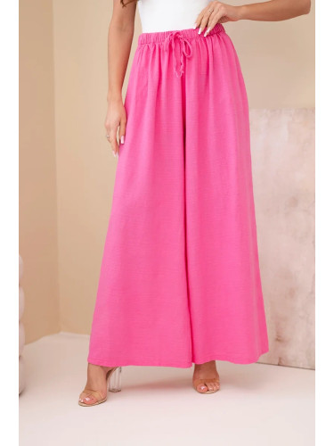 Широки панталони Kesi с еластична талия, розови