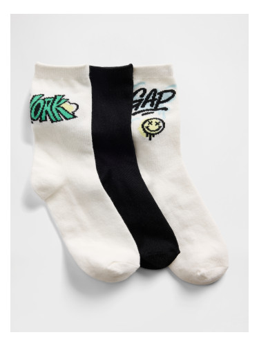 Детски чорапи GAP с лого, 3 чифта за момчета