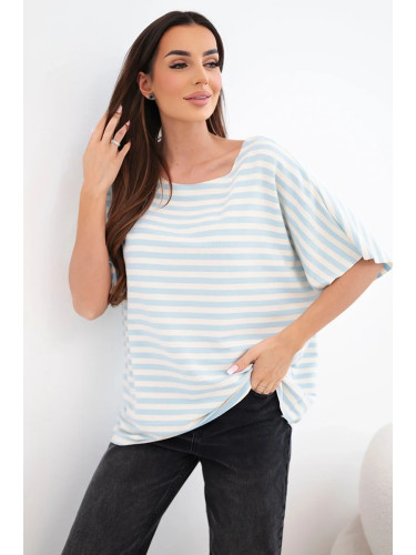 Дамска памучна блуза на райета