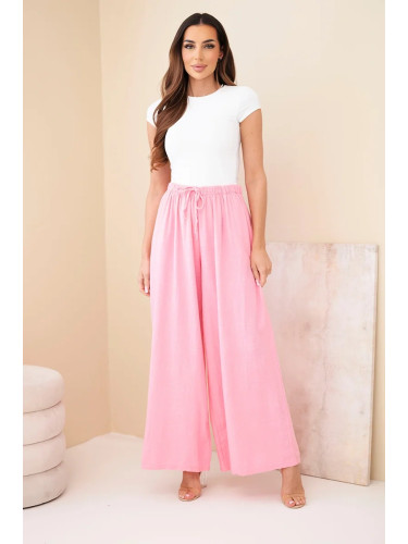 Дамски широки памучни панталони Kesi