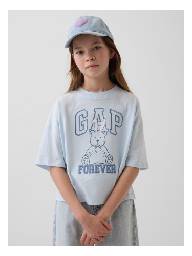Тениска Oversize GAP за момичета с лого