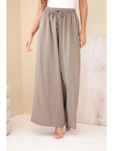 Дамски широки панталони с еластична талия