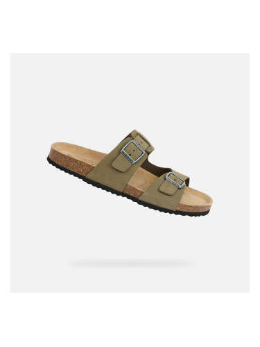 Мъжки джапанки в цвят каки Geox Ghita