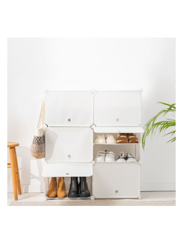 Преносим модулен рафт за обувки InnovaGoods Бял - 36 чифта