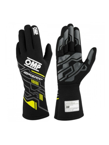 Karting Gloves OMP MY2025 Жълт Черен FIA 8856-2018 - XS