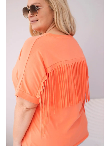 Дамска блуза Kesi с деколте и пискюли