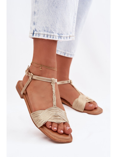 Дамски равни жълти сандали Nexora