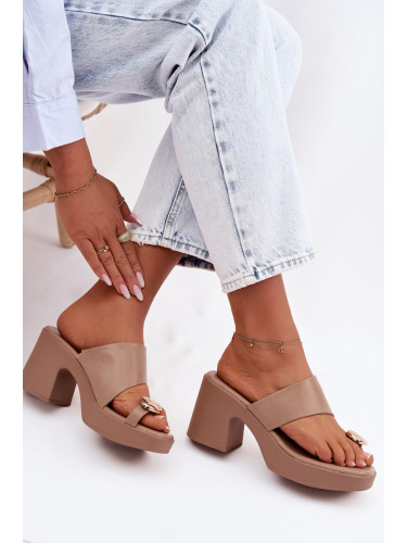 Дамски чехли Sinora с блоков ток