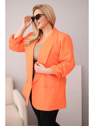 Елегантен блейзър plus size Kesi в оранжево
