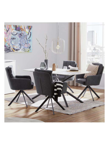 БЯЛА ТРАПЕЗНА МАСА МЕЙЛЪНД 160/90/75 СМ