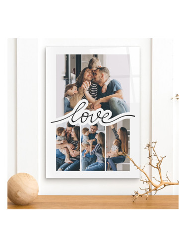 Стъклено пано със снимки - Love